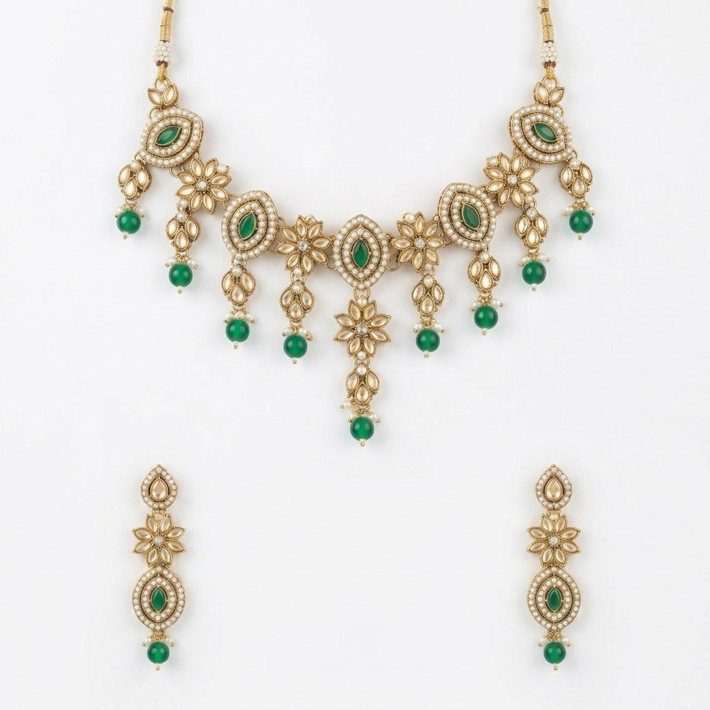 Emerald Kundan Set