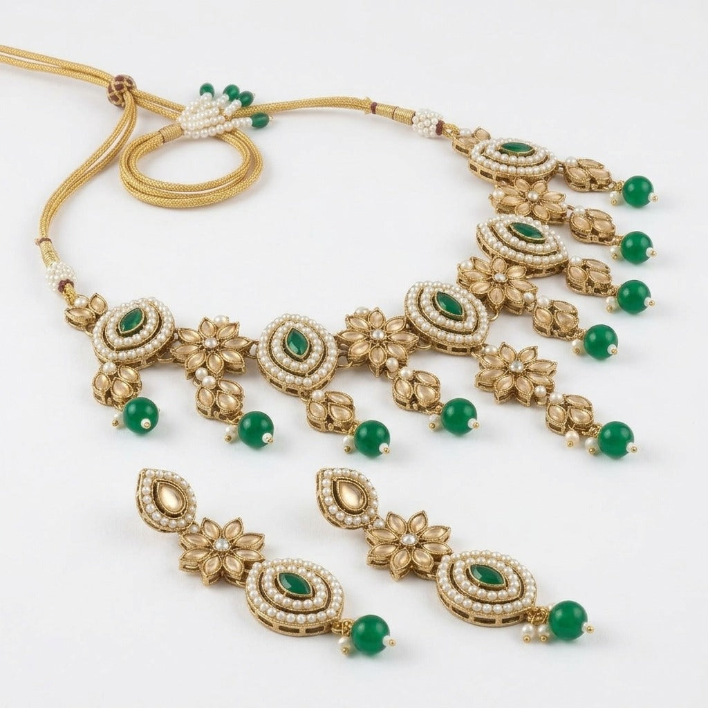 Emerald Kundan Set
