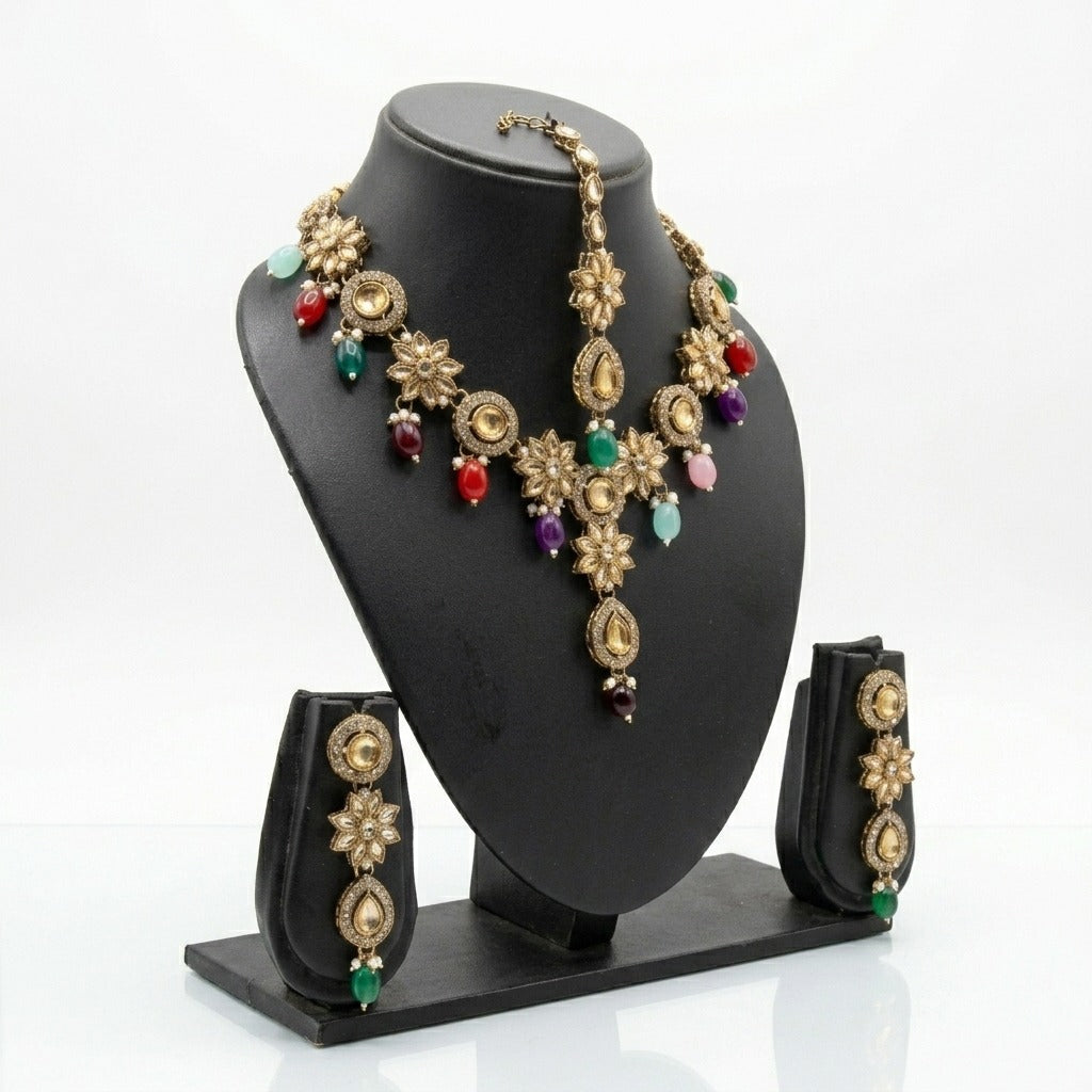 Rangriti Pearl Kundan Choker Set