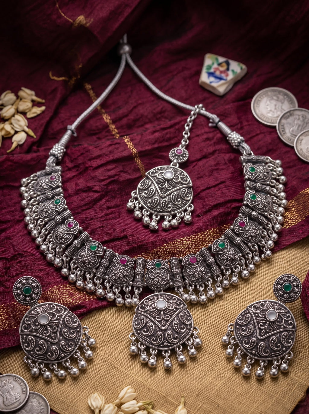 Kavishae Varnika Oxidised Choker Set