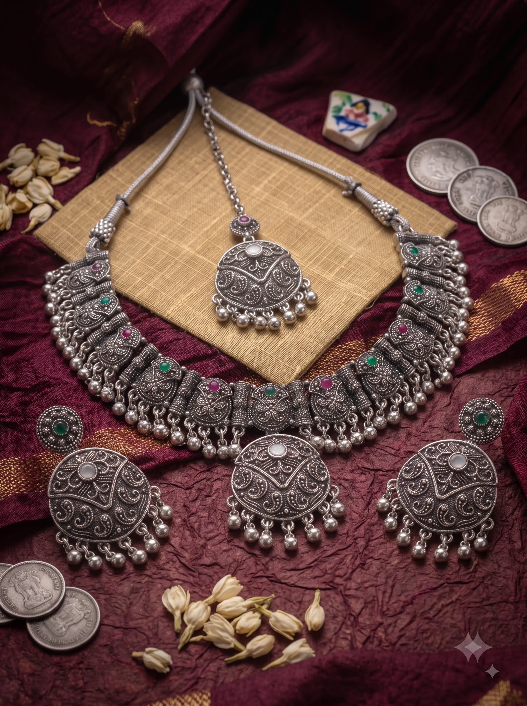 Kavishae Varnika Oxidised Choker Set