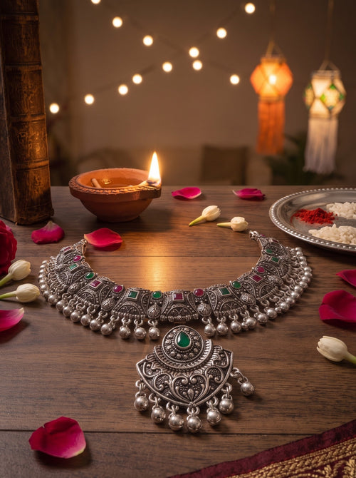 Kavishae Ariyva Oxidised Choker Set