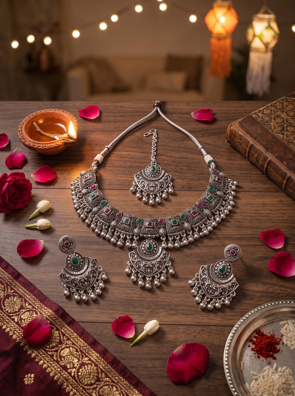 Kavishae Ariyva Oxidised Choker Set