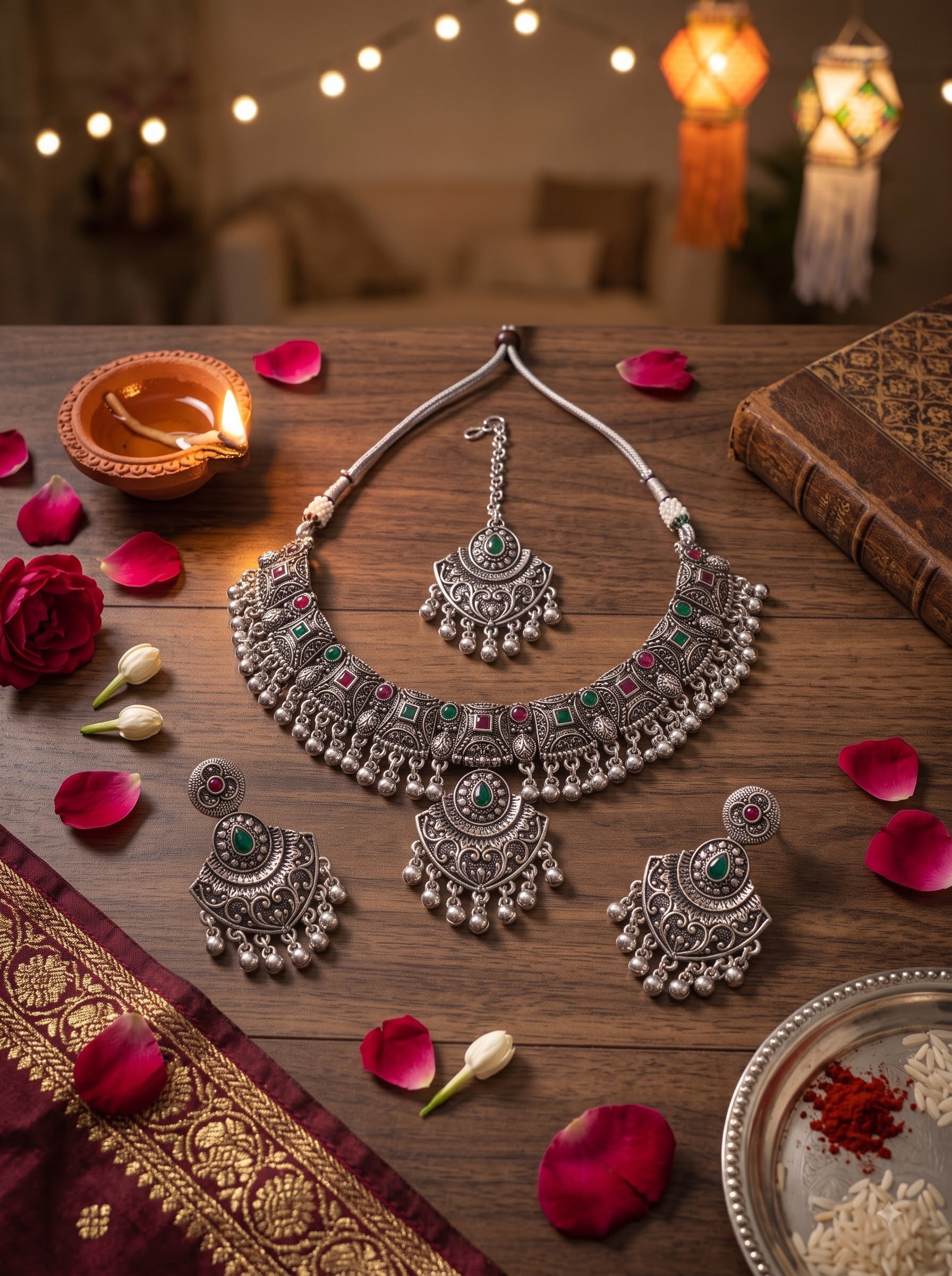 Kavishae Ariyva Oxidised Choker Set