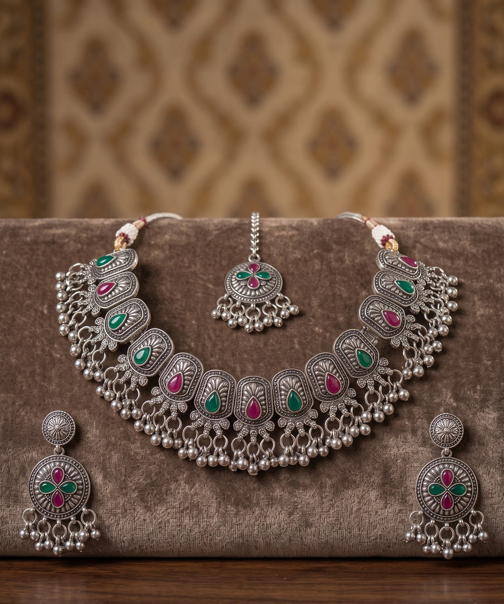 Kavishae Kaira Oxidised Choker Set