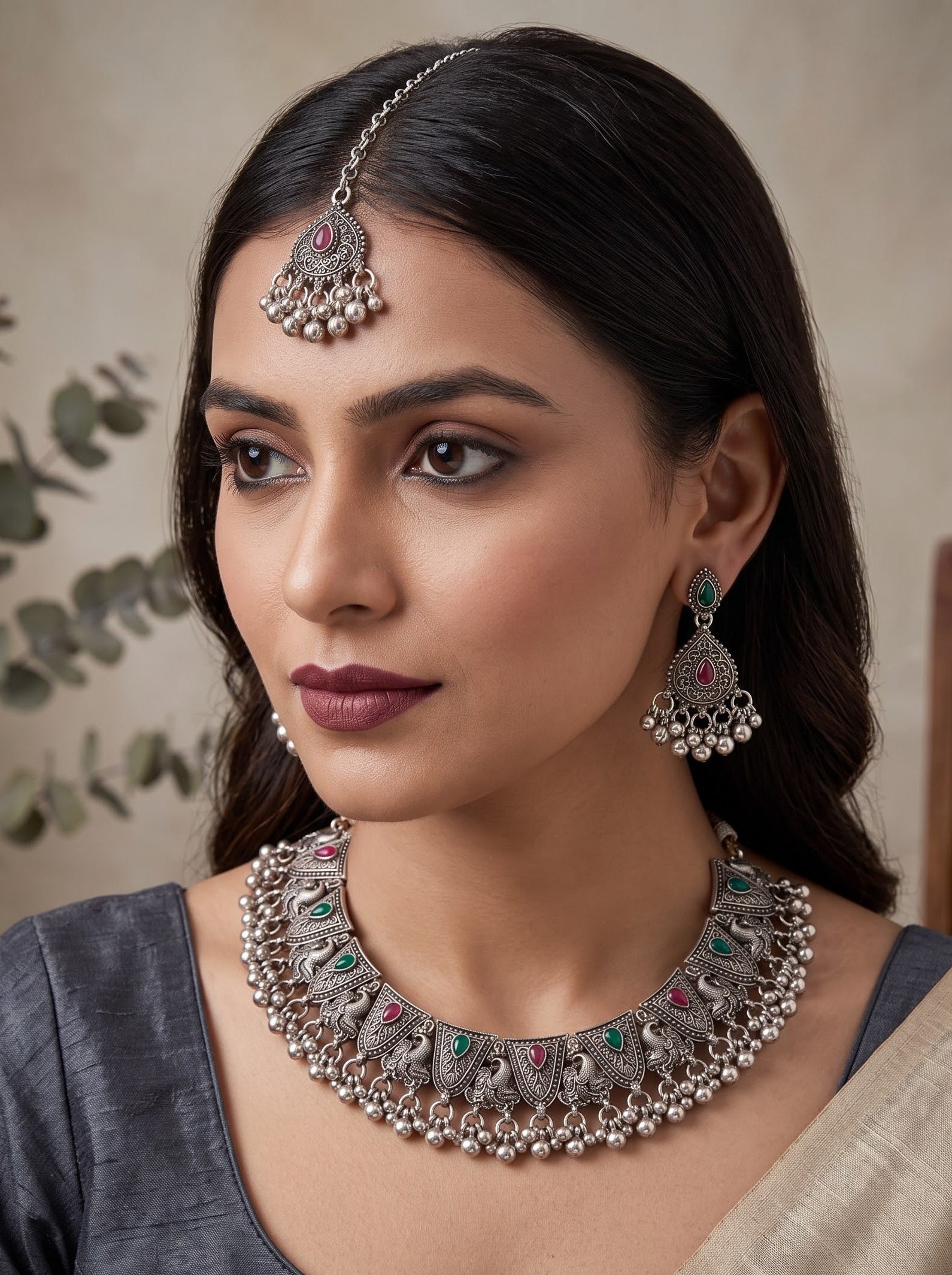 Kavishae Naira Oxidised Choker Set