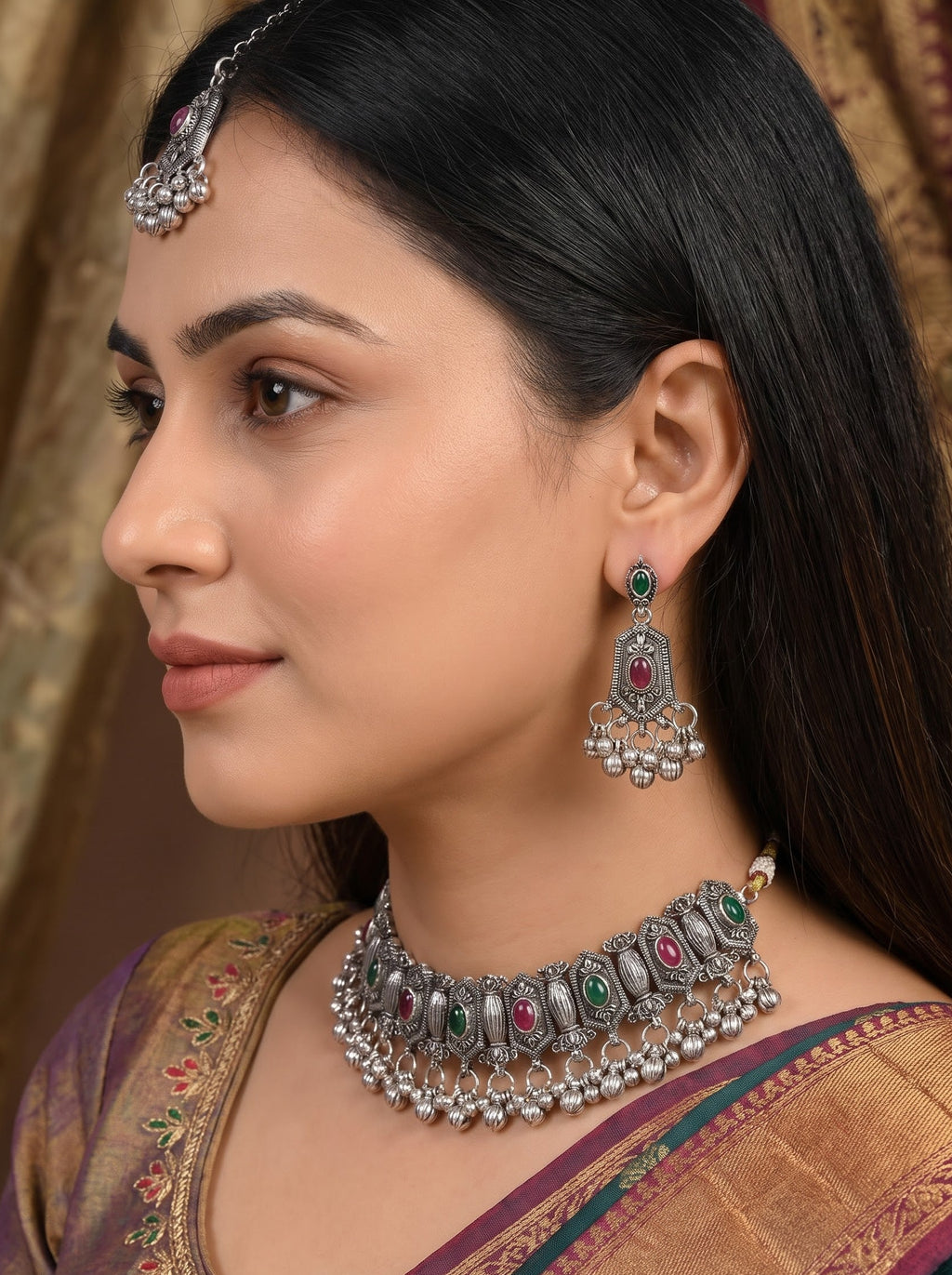 Kavishae Norika Oxidised Choker Set