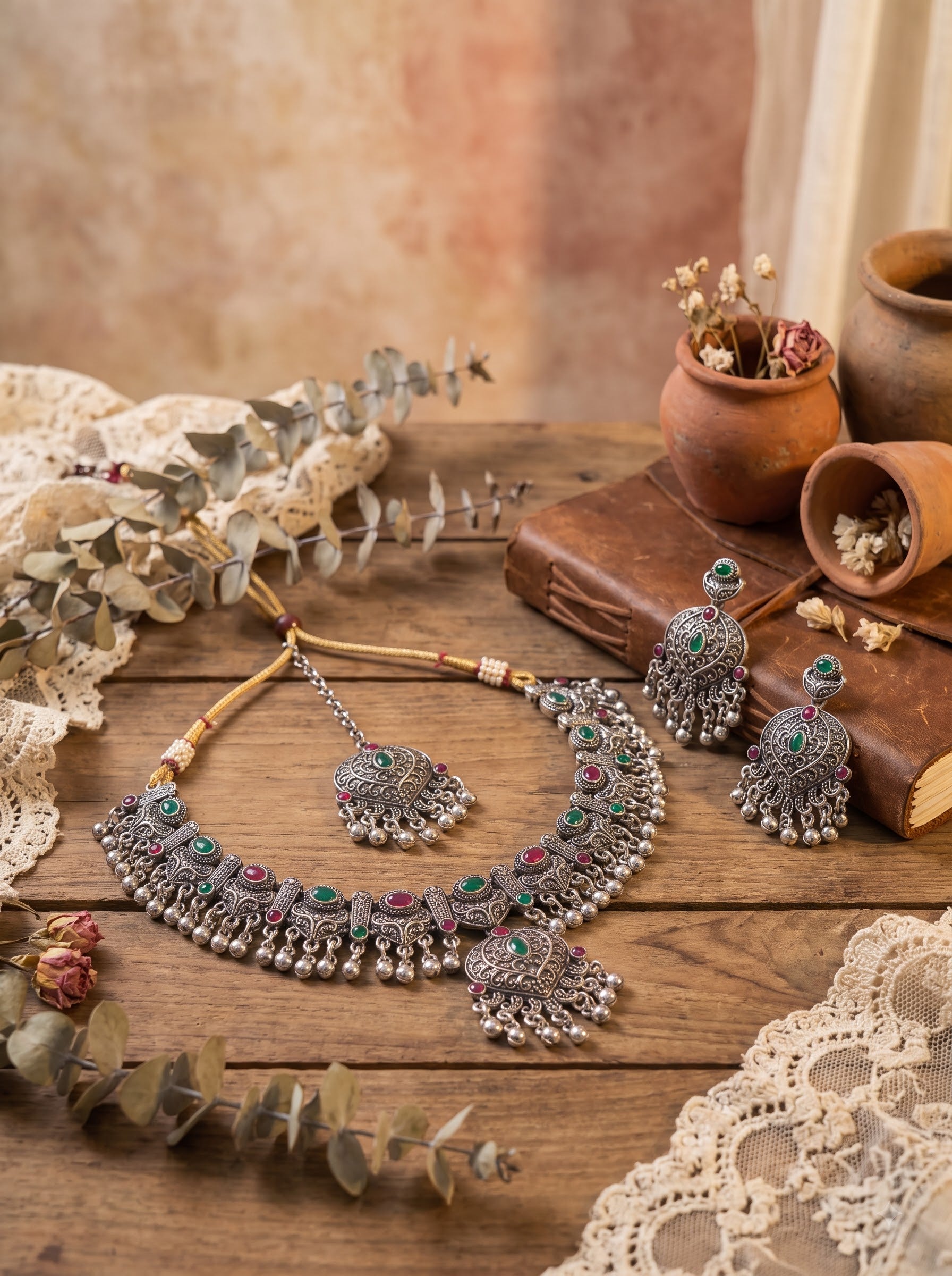 Kavishae Nyrisa Oxidised Choker Set