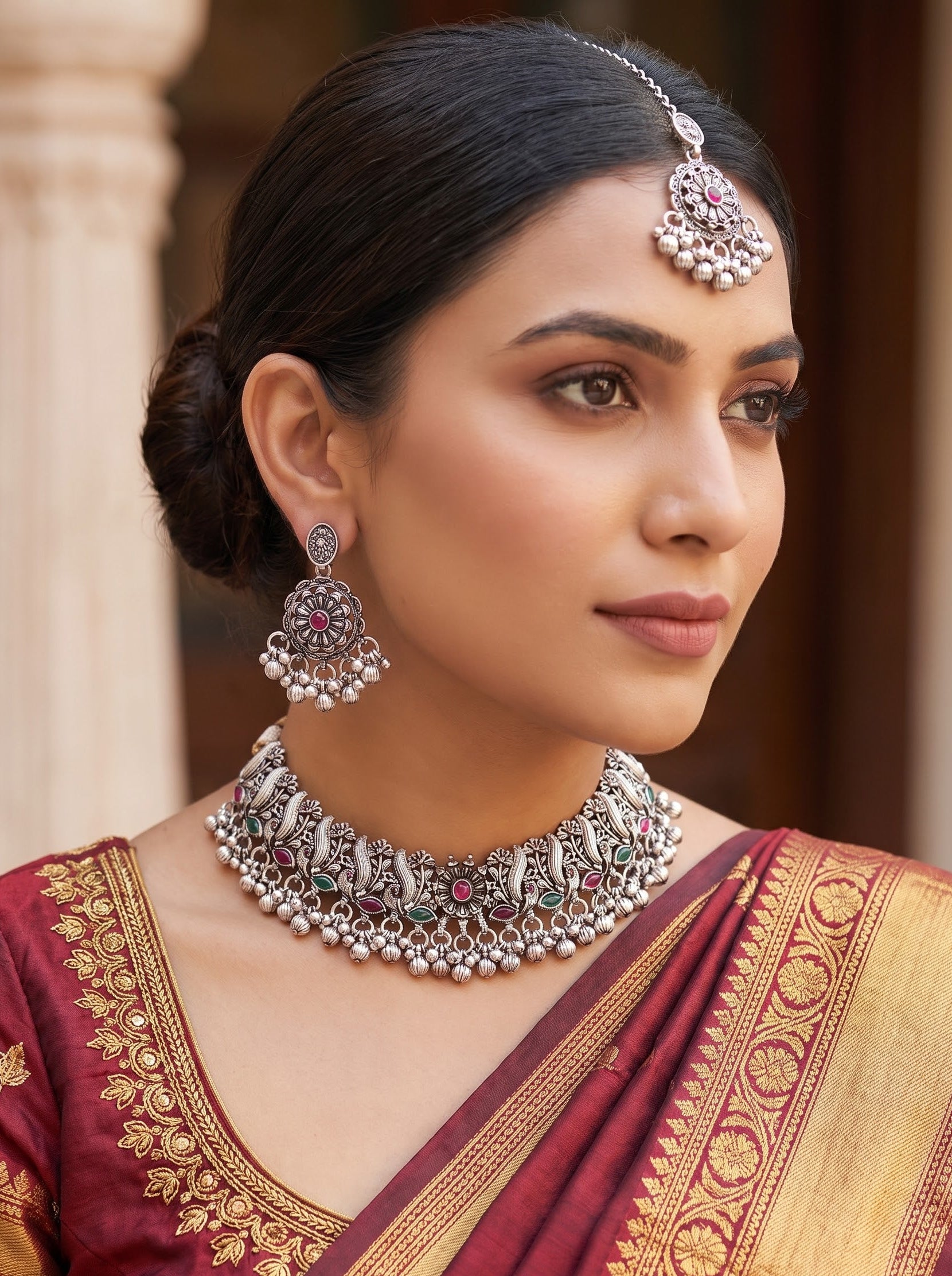Kavishae Virasat Oxidised Choker Set