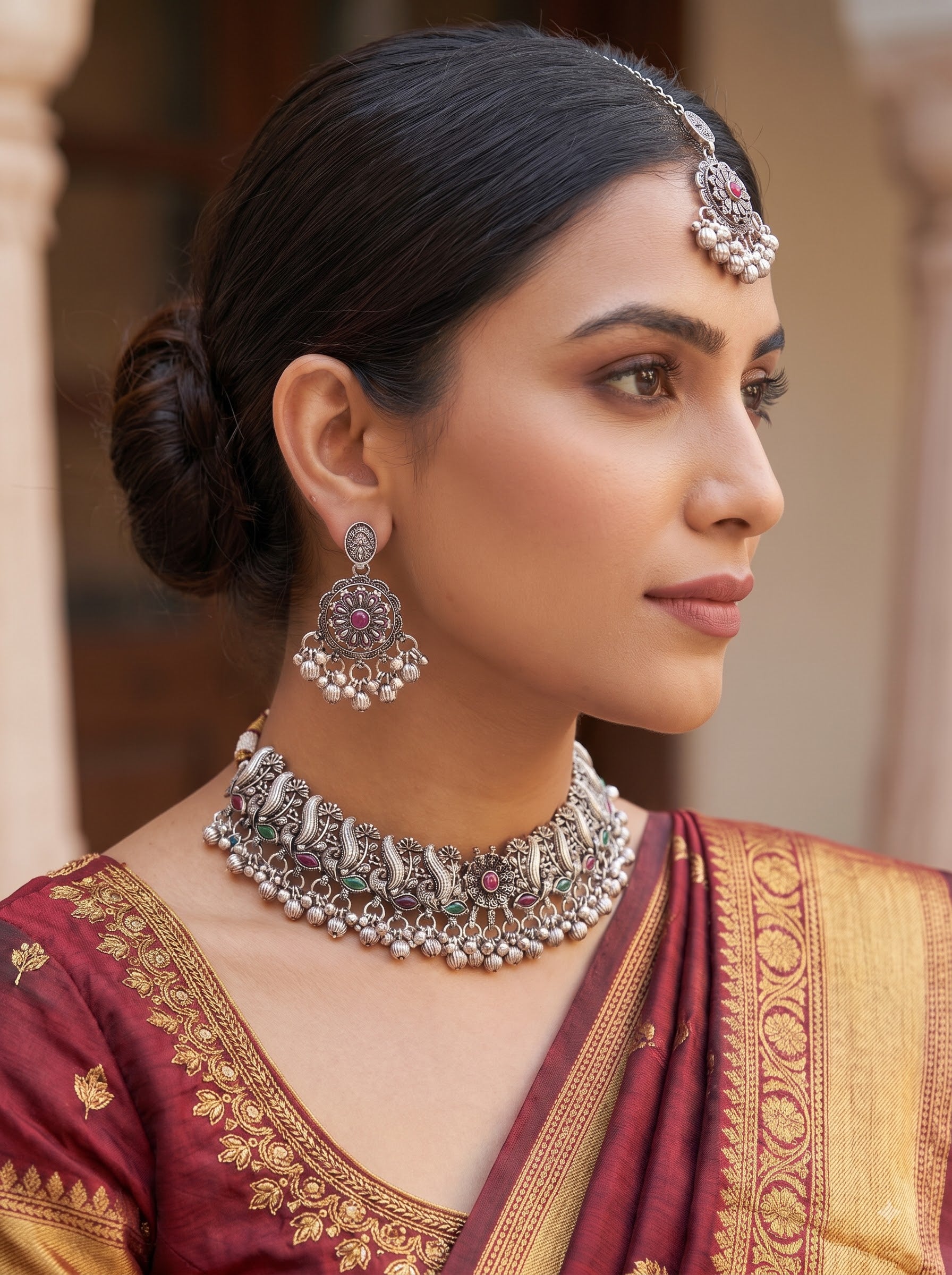 Kavishae Virasat Oxidised Choker Set