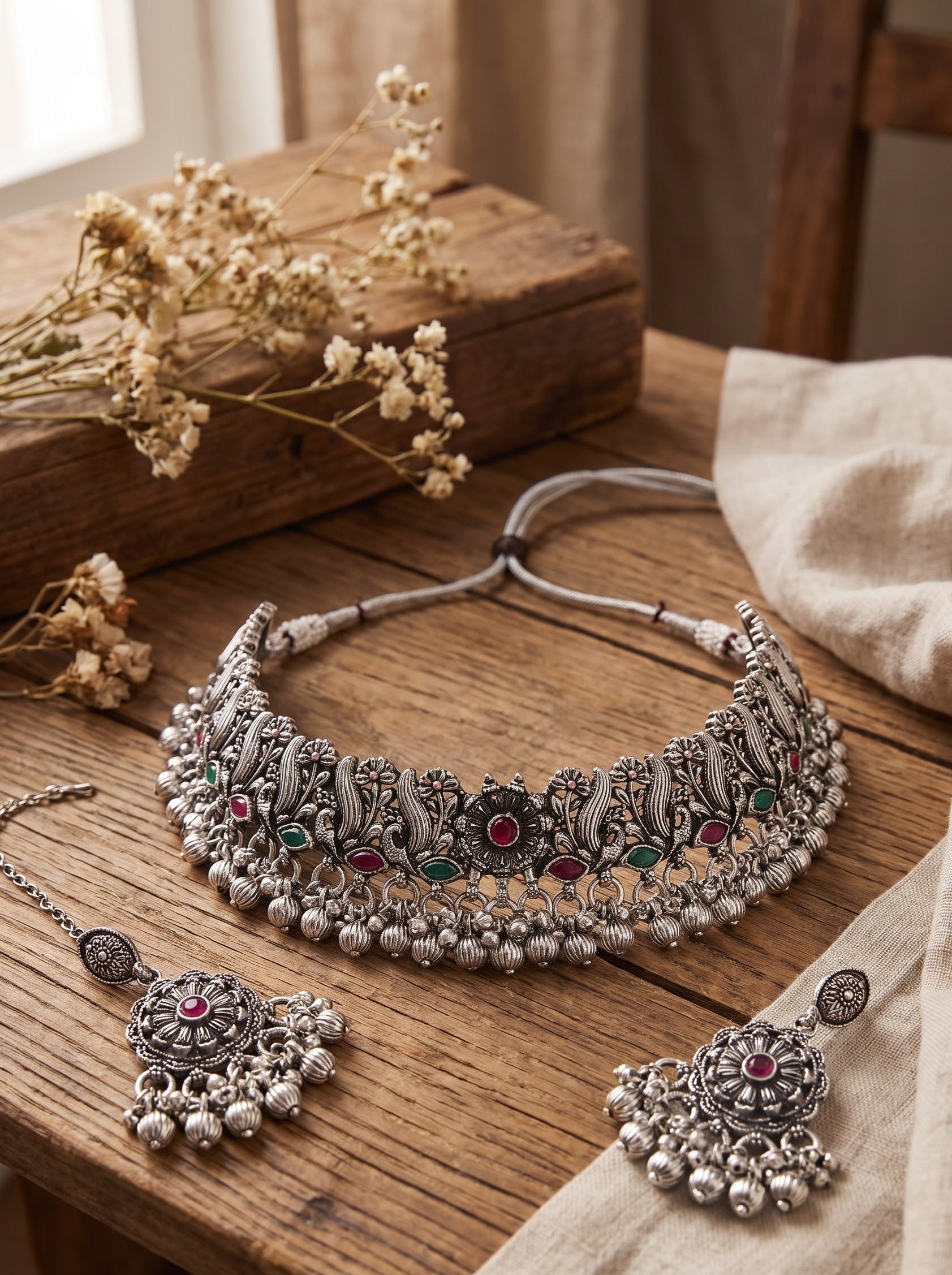 Kavishae Virasat Oxidised Choker Set