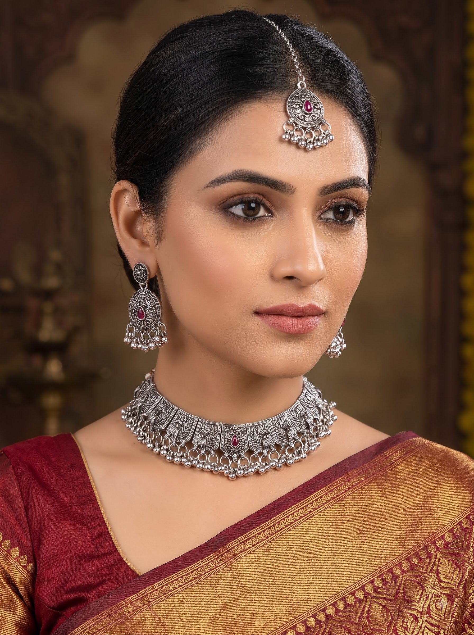 Kavishae Dhwani Oxidised Choker Set